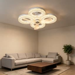 Smart LED Ceiling Fan Light 48W with Remote 3 Wind Speeds 2/4H Timer 3000K-6500K for Living Room Bedroom