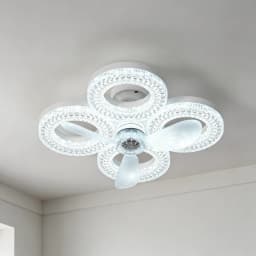 Smart LED Ceiling Fan Light 48W with Remote 3 Wind Speeds 2/4H Timer 3000K-6500K for Living Room Bedroom
