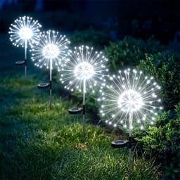 Solar Dandelion Firework Light Outdoor Waterproof Garden Fairy Lights for Christmas Halloween New Year Yard Patio Lawn Decor