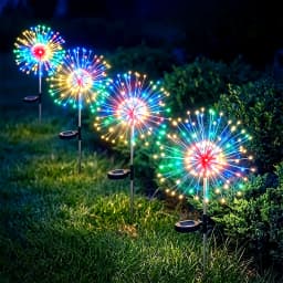 Solar Dandelion Firework Light Outdoor Waterproof Garden Fairy Lights for Christmas Halloween New Year Yard Patio Lawn Decor