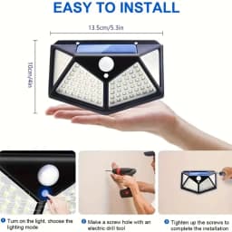 1~8Pcs 100LED Solar Lights with 270° Wide-Angle Motion Sensor 3 Modes Outdoor Waterproof Solar Wall Lights for Gate Yard Garage