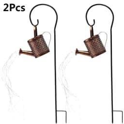 1/2Pcs Solar Lights Outdoor Watering Can LED Lamp Waterproof Hanging Lantern String Waterfall Decorative or Yard Patio Garden