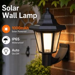 Garden Wall Light 1.5M Solar Courtyard Light Retro Streetlight Outdoor Lawn Path Courtyard Floor Lamp