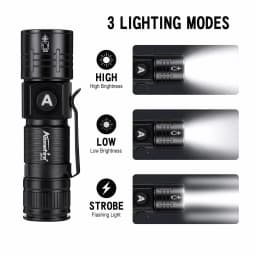 Zoomable LED Beam Light Portable Flashlight USB Rechargeable Home Outdoor Camping Hunting Fishing Hiking Emergency Lighting Lamp