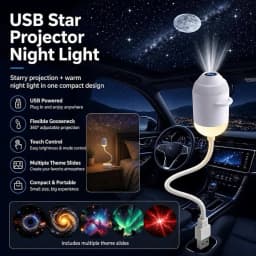 New Intelligent Holographic Night Light Projector Plug Play Hd Star Projector 360° Adjustable Galaxy Ocean Lamp Bedroom Ceiling
