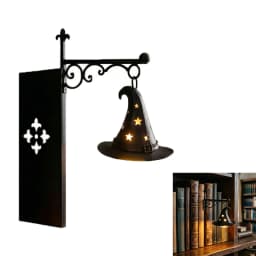 Vintage Gothic Metal Reading Lamp LED Night Light Ornament Book Decor Hanging Bookshelf Lamp for study Home Library