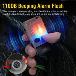 BORUiT V20 Fluorescence Buzzer EDC LED Keychain Flashlight Head Swivels Type-C Rechargeable Work Light Torch with Magnet Camping Lantern