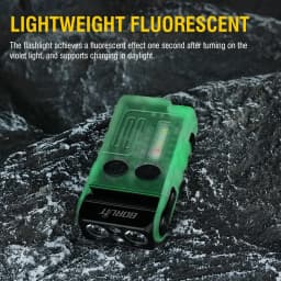 BORUiT V20 Fluorescence Buzzer EDC LED Keychain Flashlight Head Swivels Type-C Rechargeable Work Light Torch with Magnet Camping Lantern