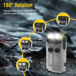 BORUiT V20 Fluorescence Buzzer EDC LED Keychain Flashlight Head Swivels Type-C Rechargeable Work Light Torch with Magnet Camping Lantern