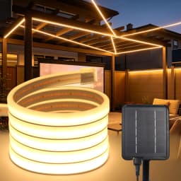 DC24V Solar COB Neon LED Strip 320LEDs/m Waterproof Flexible Silicone Rope Light Outdoor Yard Patio Home Garden Landscape Decor