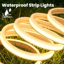 DC24V Solar COB Neon LED Strip 320LEDs/m Waterproof Flexible Silicone Rope Light Outdoor Yard Patio Home Garden Landscape Decor