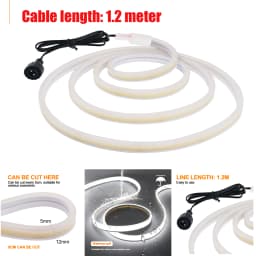 DC24V Solar COB Neon LED Strip 320LEDs/m Waterproof Flexible Silicone Rope Light Outdoor Yard Patio Home Garden Landscape Decor