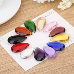 Camal 10pcs 36mm Flat Waterdrop Crystal Pendant Prisms Chandelier Wedding Party Curtain Christmas Hanging Ornaments Decoration