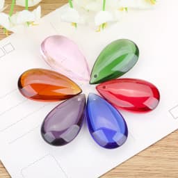 Camal 10pcs 36mm Flat Waterdrop Crystal Pendant Prisms Chandelier Wedding Party Curtain Christmas Hanging Ornaments Decoration