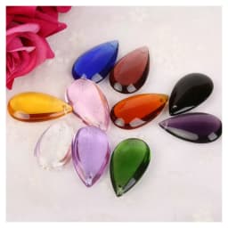 Camal 10pcs 36mm Flat Waterdrop Crystal Pendant Prisms Chandelier Wedding Party Curtain Christmas Hanging Ornaments Decoration