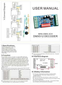 NEW MINI 3CH DMX512 RGB LED Decoder DMX Controller 3Channe 5A/CH MAX 15A MINI-DMX-3CH-V1 for LED Strip/ Module Lights DC5V-24V