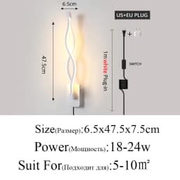 Modern Minimalist Wall Lamps Living Room Bedroom Bedside Luster AC90V-260V LED Indoor Black White Lamp Aisle Lighting Decoration