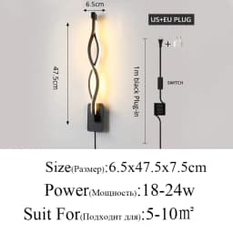 Modern Minimalist Wall Lamps Living Room Bedroom Bedside Luster AC90V-260V LED Indoor Black White Lamp Aisle Lighting Decoration