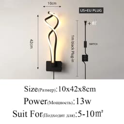 Modern Minimalist Wall Lamps Living Room Bedroom Bedside Luster AC90V-260V LED Indoor Black White Lamp Aisle Lighting Decoration
