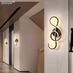 Modern Minimalist Wall Lamps Living Room Bedroom Bedside Luster AC90V-260V LED Indoor Black White Lamp Aisle Lighting Decoration