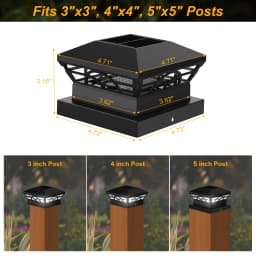 1/2/4PC Solar Light Outdoor IP65 Solar Post Light Villa Column Lamp Fence Gate Pillar Head LED Lamp For House Gate Patio Garden