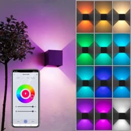 Tuya Outdoor LED Wall Lamp Smart Life APP Control Adjustable Angle RGBCCT Wall Lights,Work with Alexa Google Home