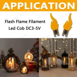10/30/50/100pcs LED Flash Candle Flame DC3V 20mA Retro Edison LED Filament WarmWhite Diode LED Bead Accessories Light DIY