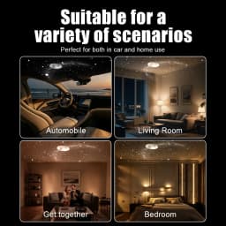 USB Starry Sky Projector Lamp Car Interior Star Galaxy Projection Ambient Lighting 360° Adjustable Night Light For Home Bedroom