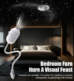 USB Starry Sky Projector Lamp Car Interior Star Galaxy Projection Ambient Lighting 360° Adjustable Night Light For Home Bedroom
