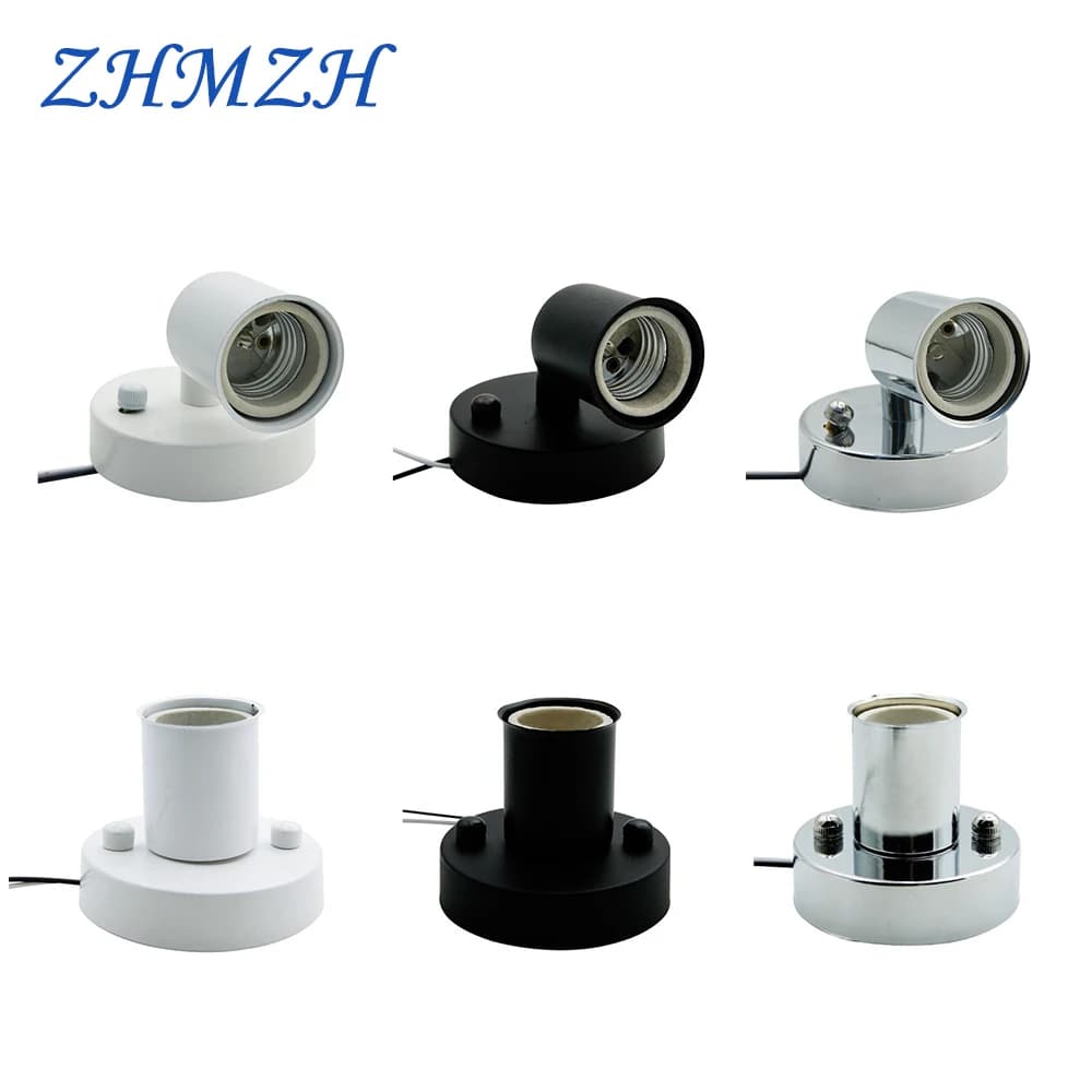 Universal 180 Degree Steering E14 E27 Lamp Holder High Temperature Resistant Ceramic Screw Lamp Base