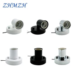 Universal 180 Degree Steering E14 E27 Lamp Holder High Temperature Resistant Ceramic Screw Lamp Base