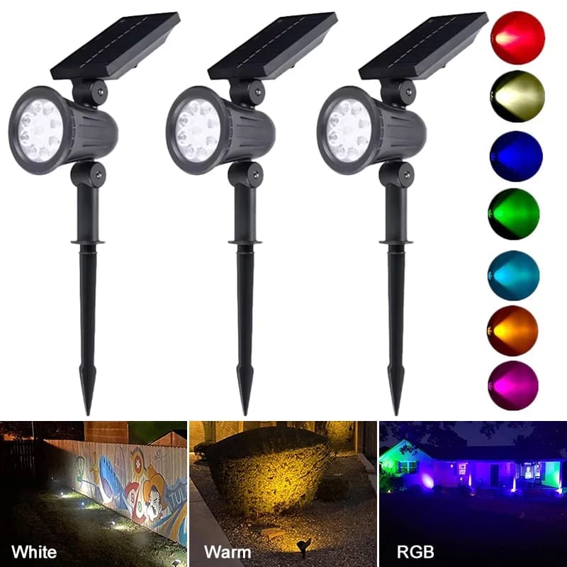 KDULIT 2/9LED Solar Spotlights 150° Adjustable Garden Courtyard Lawn Lights Outdoor Waterproof Decoration Landscape Street Lamp