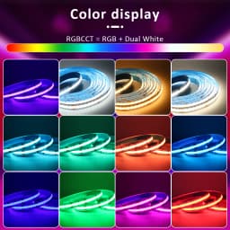 5M COB RGBCCT Led Strip 24V 6 Pin 12mm 840 Diodes RGB CCT WW CW 24 Volt Flexible Led Stripe Neon Tape Ribbon Lamp for Room Decor
