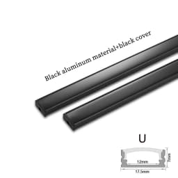 1-30Pcs/lot LED Aluminum profile 0.5m/pcs U/V shape Corner for 5050 2835 LED Strip Bar Lamp channel Holder White/Black Cover