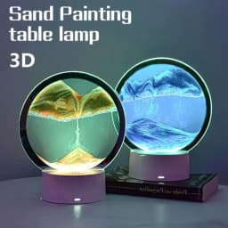 Quicksand Table Lamp, Internet Red Hourglass Decompression Ornament 3D Three-Dimensional Sand Painting Water Painting Colorful R
