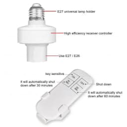 Wireless Remote Control E27 Light Socket Smart Switch LED Lamp Base House Timer Switch WiFi Light Bulb Holder Room Smart Device