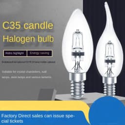 C35 E14 E27 28W/42W Replace Lamps Halogen Bulbs Halogen Energy-saving Lamps Candles Pointed Bulbs Tungsten Halogen Lamp