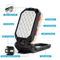 Multifunctional COB Portable Work Light USB Rechargeable Emergency Repair Light Mobile Light Source Flashlight