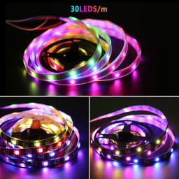 WS2812B Smart Pixel RGBIC Led Strip Light DC5V USB Individually Addressable IC 30/60 Pixels/Leds/m IP30/IP65/IP67 Magic Light