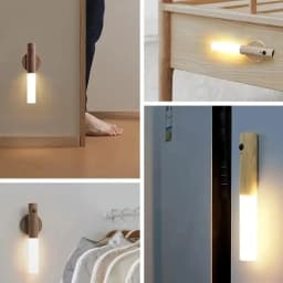 LED Wooden Magnetic Suction Lamp Charging Night Light Staircase Corridor Bedroom Atmosphere Human Body Sensing Light