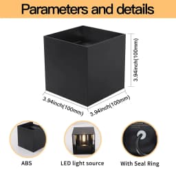 LED Wall Lamps 7W Cold White Warm White Waterproof Outdoor Interior Modern Nordic Square Wall Lights For Indoor Garden Corridors