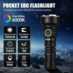 Wurkkos TS12 Mini Flashlight 14500 Rechargeable LED Flashlight 1050 Lumens SFT25R IP68 Waterproof Magnetic Tail Switch