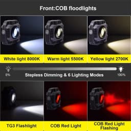 LiitoKala LF-786 Work lights+26650 5000mAh Battery COB 1500ML TG3 600ML Type-C charger USB output