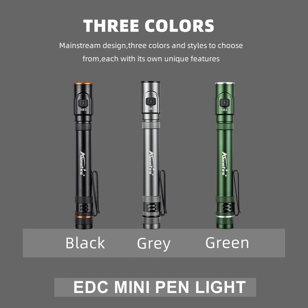 Mini EDC High Bright Pen Flashlight USB Rechargeable Magnet Small Pen Clip Torch Outdoor Camping Hiking Emergency Lighting Light