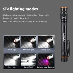 Mini EDC High Bright Pen Flashlight USB Rechargeable Magnet Small Pen Clip Torch Outdoor Camping Hiking Emergency Lighting Light