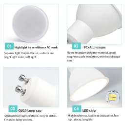 1/2/4/6PCS LED Spot Light GU10 AC220V No flicker Warm white light 3W 5W 6W 7W 8W replaceable 20W 30W50W halogen lamp