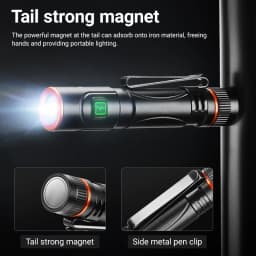 EDC Keychain Flashlight Portable Mini Torch Type-C Rechargeable Work Light With Pen Clip And Tail Magnet X81