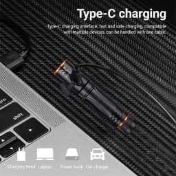 EDC Keychain Flashlight Portable Mini Torch Type-C Rechargeable Work Light With Pen Clip And Tail Magnet X81