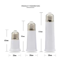 New 65/95/120mm E27 To E27 Extender Lamp Holder Base Bulb Extend Extension Socket Adapter LED Light Adapter Converter