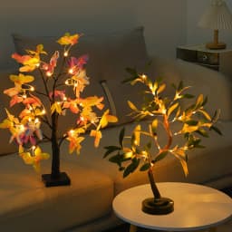 LED Tabletop Tree Lamp Battery Fairy Tree Night Lights with Removable Base for Party Wedding Gift Camping Summer Bedside Decor